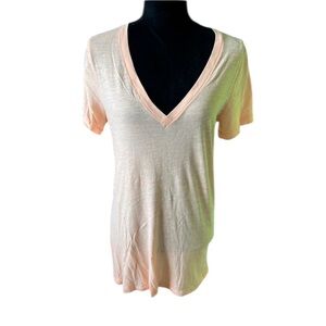 PINK Victorias Secret Womens Neon Orange V-Neck Sleep Shirt Large
